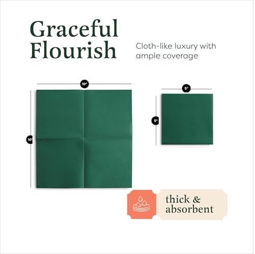 BloominGoods 5" x 5" Cream Linen-Feel Disposable Cocktail Napkins (Pack of 200)
