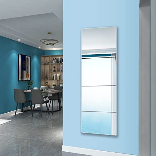 4 Pcs Shatterproof Acrylic Wall Mirror - 12x12 Inch Kids Safe Full Length