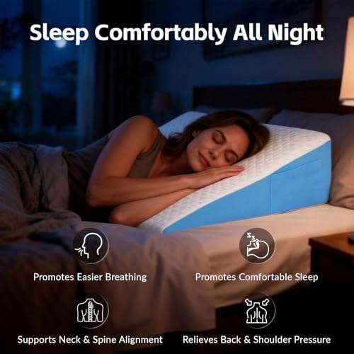 Memory Foam Wedge Pillow for Back, Neck & Leg Support - 7.5"