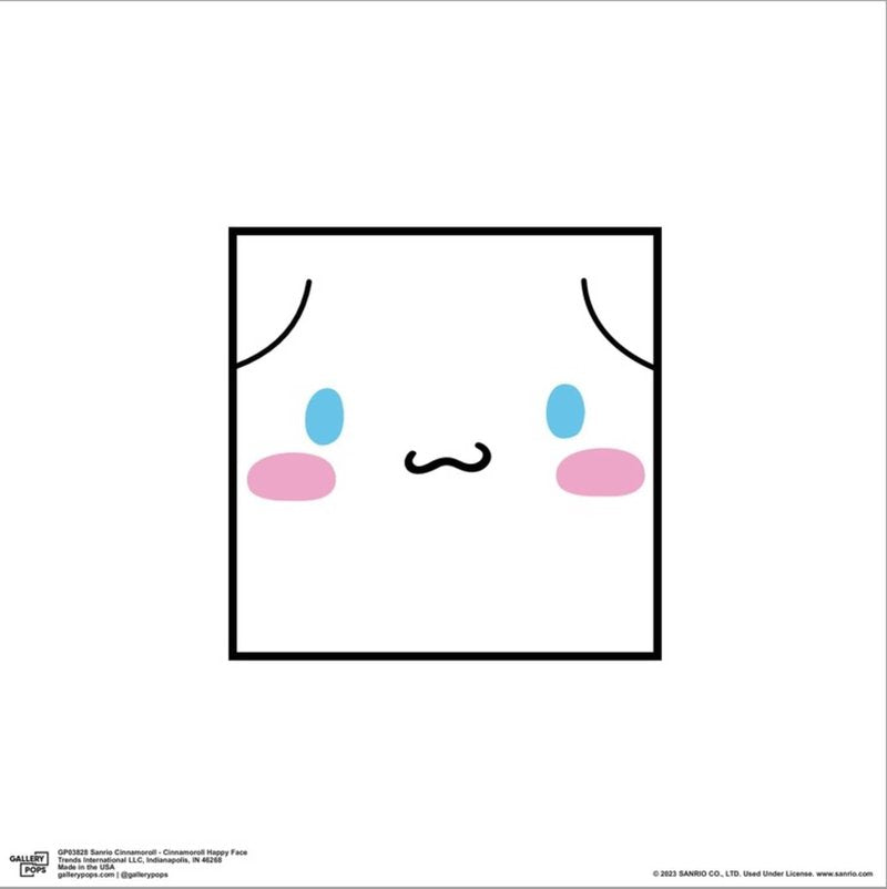 Trends International Gallery Pops Sanrio Cinnamoroll - Cinnamoroll Happy Face Canvas Wall Art Wall Poster, 12.00" x 12.00", Stretched Canvas