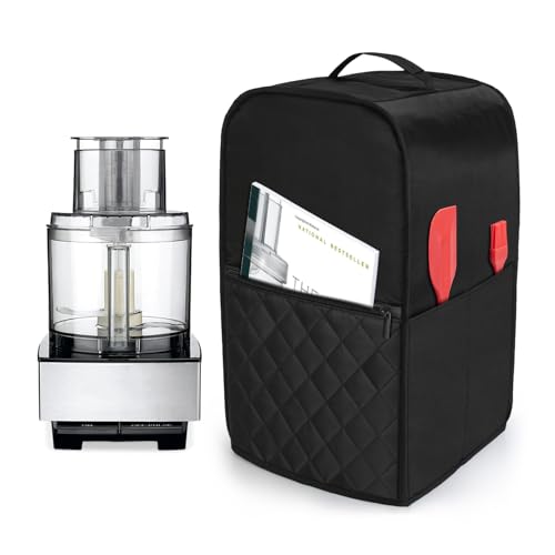 Food Processor Dust Cover with Accessory Pockets, 11-14 Cup Capacity