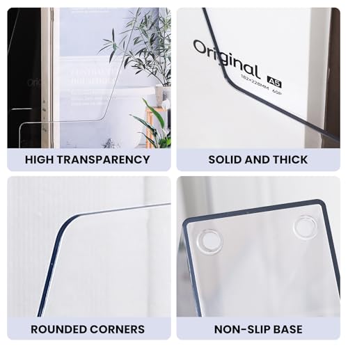 Clear Acrylic Vertical Magazine File Holder - 4-Pack Desk Organizer