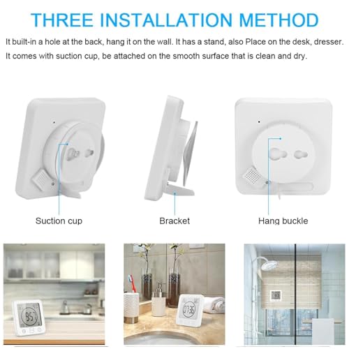 Waterproof Digital Bathroom Shower Clock with 99-Minute Countdown Timer