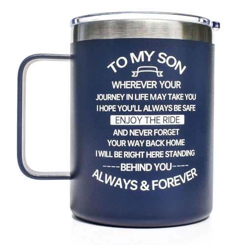 CHIUTUUY 14 oz Personalized Stainless Steel Tumbler for Son – Double Wall Insulated Mug with Lid & Straw