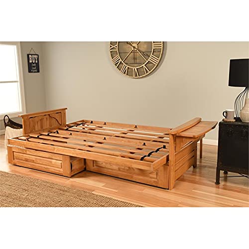 Kodiak Furniture Phoenix Queen Butternut Wood Storage Futon with Mattress