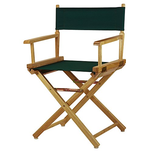 Foldable Solid Wood Director's Chair, 18-Inch Seat, Hunter Green