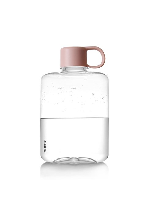 ALLKELR Portable Flat Water Bottle, BPA Free Tritan Plastic Travel Water Bottle for Camping, Fitness, Outdoor Sports, Fits Purse and Pocket (Pink, 12.2 oz)