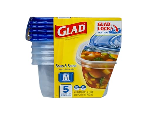Medium Rectangle Food Storage Containers, 24 oz (5-Pack) - BPA Free