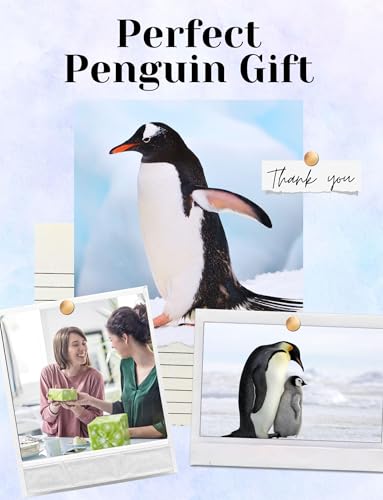 20oz Silver Blue Penguin Tumbler with Lid & Straw - Insulated Stainless Steel Gift