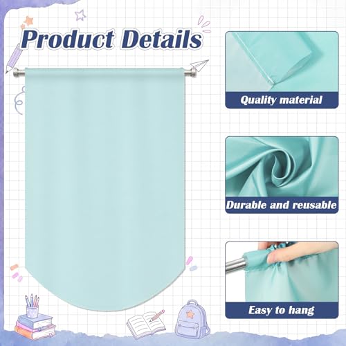 6-Piece Colorful Classroom Curtains, 36 x 24 Inch Pastel Window Drapes