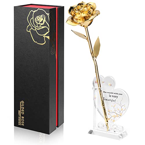 24K Gold Dipped Real Rose - Unique Handcrafted Gift for Her