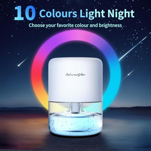 Small Portable Dehumidifier for Home with 44oz Tank and Auto Shut-off