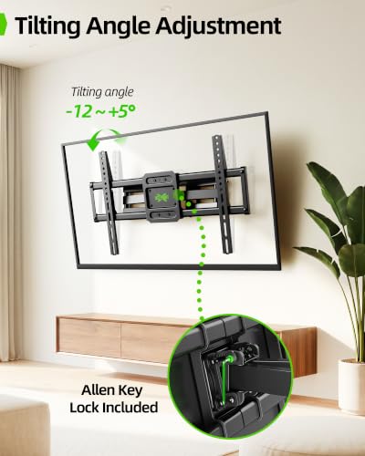 Full Motion TV Wall Mount Bracket for 42-82 Inch TVs - Swivel & Tilt