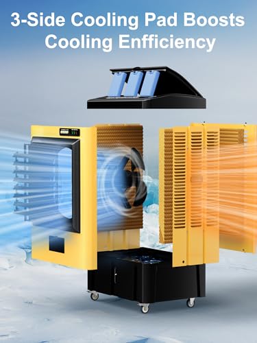 Portable Evaporative Air Cooler 2700 CFM Swamp Cooler with 8.9 Gal Tank