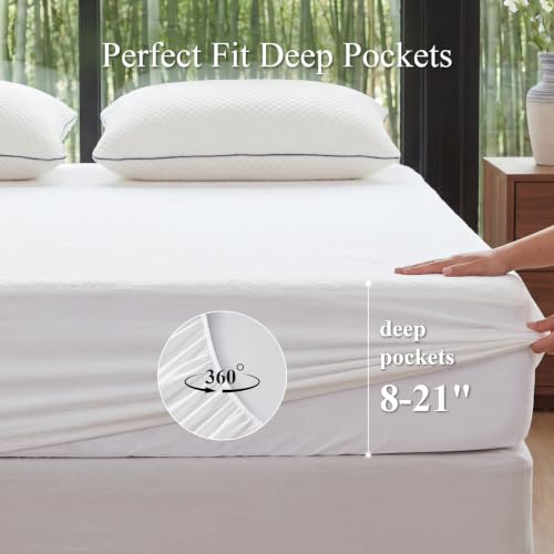 King Size Waterproof Mattress Protector - Bamboo Viscose Cover