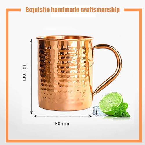 12oz Stainless Steel Moscow Mule Mug with Handle - Hammered Metal Cocktail Cup, Food Grade, Eco-Friendly, Perfect for Cold Drinks & Gifts