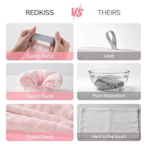 Microfiber Hair Towel Wrap - Super Absorbent Quick Drying Turban for Thick Long Curly Hair (2 Pack)