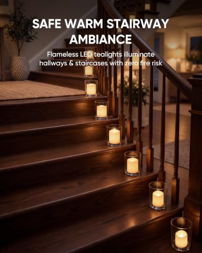 Homemory 100-Pack White Flameless Votive Tealights with Warm White Flicker