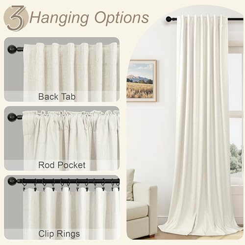 100% Blackout Curtains 84 Inch Length - 2 Panel Set for Bedroom