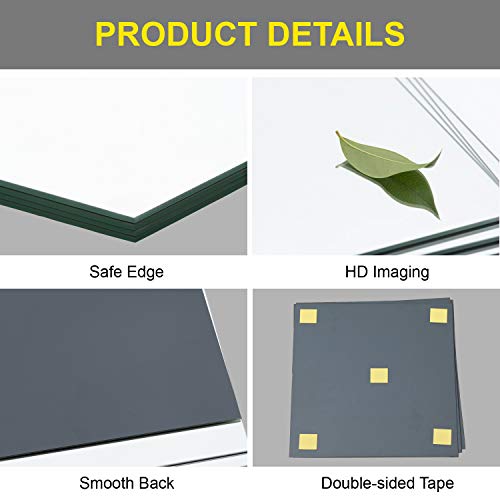 12x12 Inch Frameless Glass Mirror Tiles - DIY Wall Mounted Set (12 Pack)