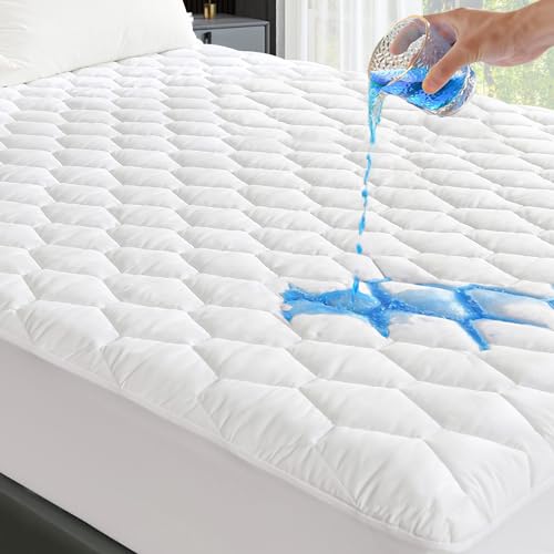 GRT Waterproof Full Mattress Protector - Quilted Fitted Mattress Pad (18" Deep)