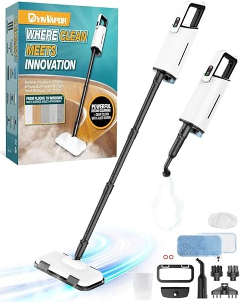 Powerful Comfortable Steam Mop, Chemical-Free Floor Steamer with Removable Water Tank and Fast Heat-Up, Versatile Handheld Steam Cleaner for Sealed Hard Floors, Marble, Stone, Hardwood, Tile, Laminate