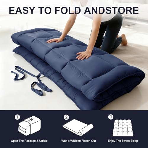 Twin Size Japanese Floor Futon Mattress - 5-Layer Foldable Sleeping Pad