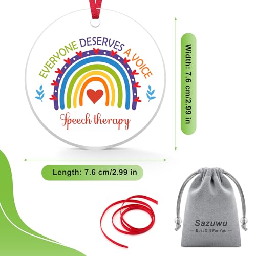 Speech Therapy Ornament - Acrylic Christmas Ornament for Women, SLP Gift, Speech Language Pathologist Gift, Speech Teacher Appreciation Gift