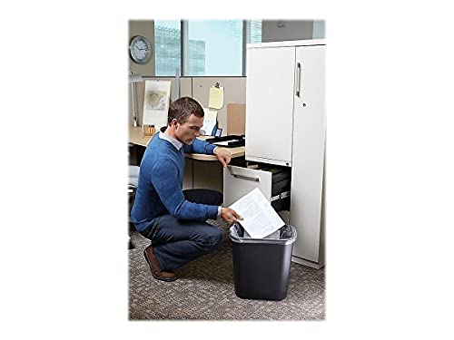 Rubbermaid Commercial Plastic Wastebasket 7-Gallon Black Trash Can