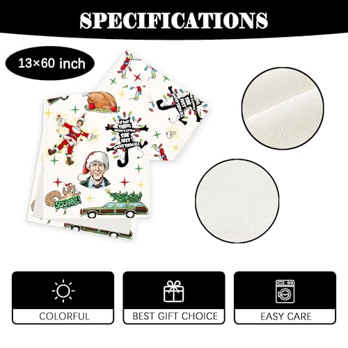 Yarcooly Christmas Table Runner 13 x 60 in - White, Xmas Home Decor