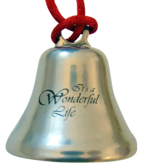 Classic Metal Christmas Ornament Bell with Bedford Falls Gift Bag