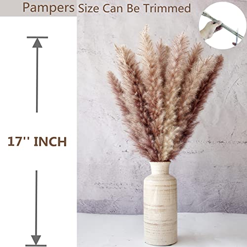 110 Pcs Dried Pampas Grass Bouquet with Bunny Tails - Boho Home Decor
