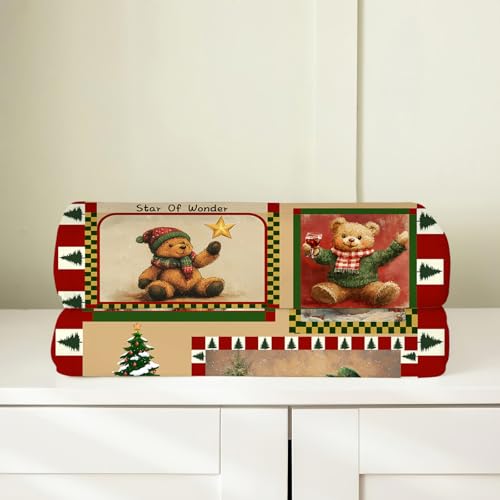 Olivine Christmas Snowman Fleece Throw Blanket 40x50 Inches - Winter Cozy Bedding for Sofa & Bed
