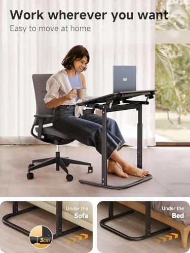 XXL Adjustable TV Tray Table with LED Lamp for Laptop and Couch Work