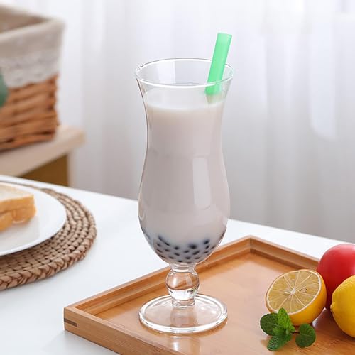 Yesland 6 Pack 13.5 oz Plastic Hurricane Glasses - Clear Tulip Cocktail & Tropical Drink Cups