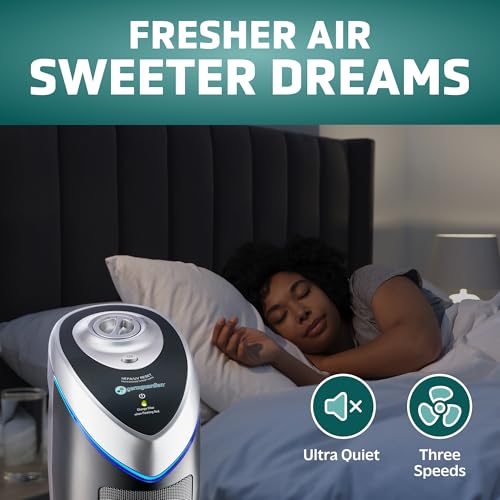 Tower HEPA Air Purifier for Large Rooms and Pets, 22-Inch Gray