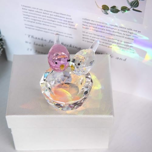 3.3-Inch K9 Crystal Bird Figurine Art Glass Paperweight Ring Holder Decor