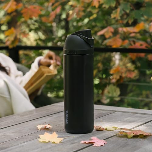Owala FreeSip Stainless Steel Water Bottle 24 oz Very Dark - Insulated, Leakproof