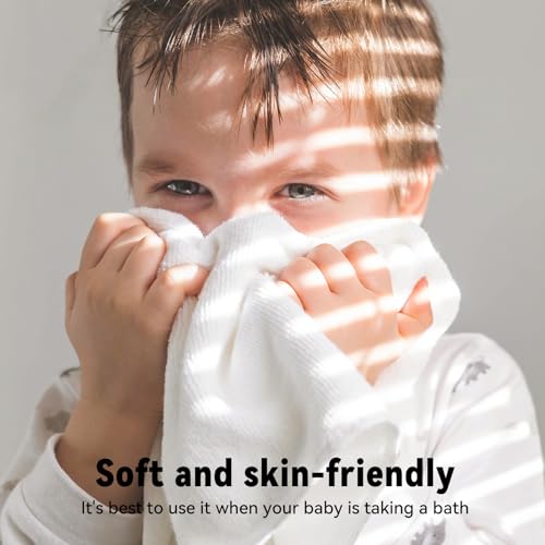 10-Pack Bamboo Rayon Washcloths, Ultra-Soft Absorbent Face Cloths 10x10