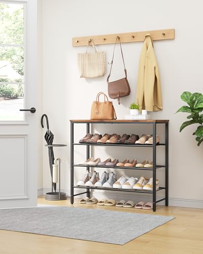 4-Tier Shoe Rack Organizer - 29.5-Inch Wide Entryway Shoe Storage Shelf