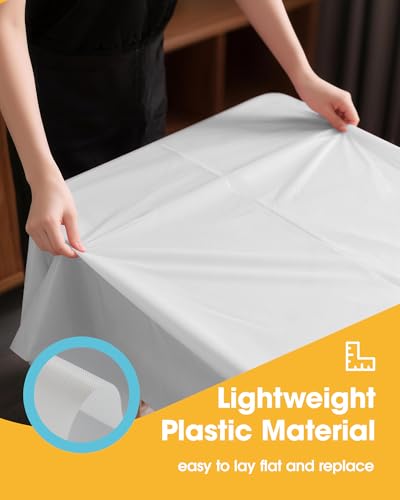 Niuara White Plastic Tablecloth 4-Pack 54x108 Rectangle Table Cover for Parties