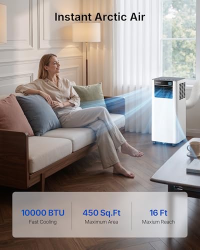 10,000 BTU Portable Air Conditioner for Rooms up to 450 Sq. Ft.