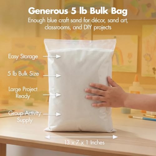 White Fine Grain Craft Sand - 5 lb Bulk Decorative Sand for Vases & DIY