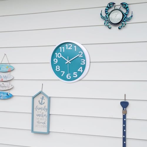 12-Inch Silent Wall Clock, Non-Ticking Analog Clock for Indoor and Outdoor