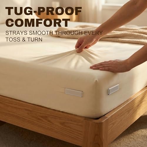 Fitted Sheet Holder Straps, 4 Pack Non-Slip Clips for All Mattress Sizes