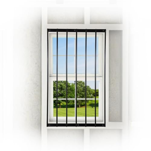 Heavy Duty Steel Window Security Bar 24 x 36 Inch - Black Powder Coated