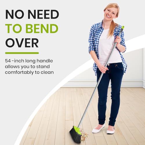 Green Indoor & Outdoor Floor Broom - 54" Adjustable Handle, 13" Wide