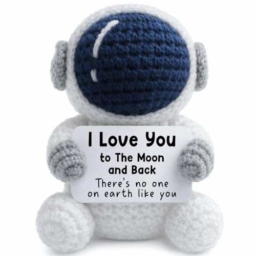 Handmade Crochet Astronaut Figurine Romantic Anniversary Gift for Couples