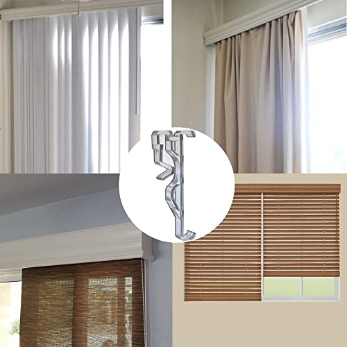 2.5-Inch Clear Plastic Valance Clips for Horizontal Blinds - 10 Pack