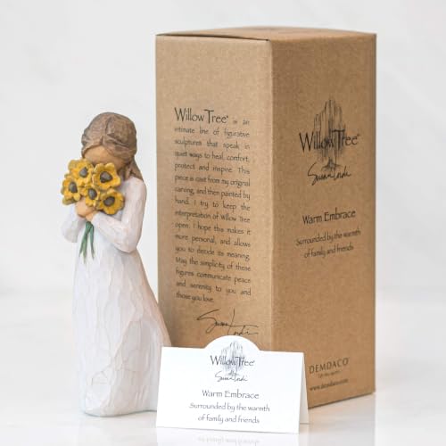Warm Embrace Hand-Painted Resin Figurine, 5-Inch Sunflower Statue
